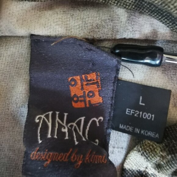 ANAC Designed by Kimi Vintage Y2K Long Sheer Sleeve Fitted Top -  Sz Vintage L - Picture 9 of 9